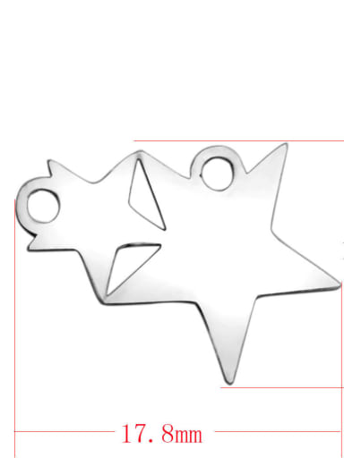 Stainless steel Star Charm Height : 17.8 mm , Width: 12 mm