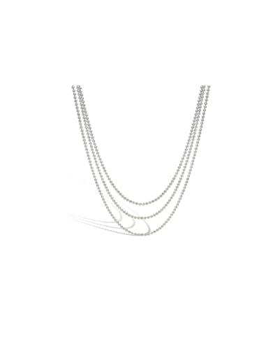 925 Sterling Silver Geometric Dainty Multi Strand Necklace