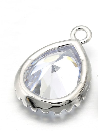 Brass Microset Large White Diamond Necklace Pendant
