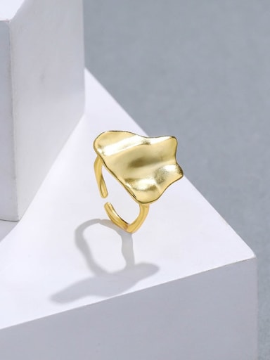 K965 Gold 925 Sterling Silver Geometric Minimalist Band Ring