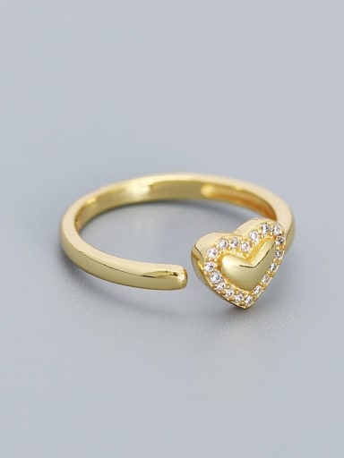 Gold color 925 Sterling Silver Heart Minimalist Band Ring