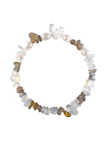Bc68003 moonlight white Multi Color Irregular Opal Trend Handmade Beaded Bracelet
