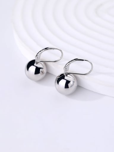 925 Sterling Silver Round  Ball Minimalist Huggie Earring
