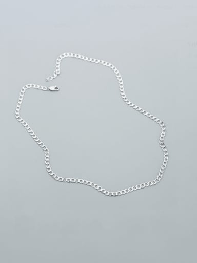 Platinum 925 Sterling Silver Geometric Chain Minimalist Necklace