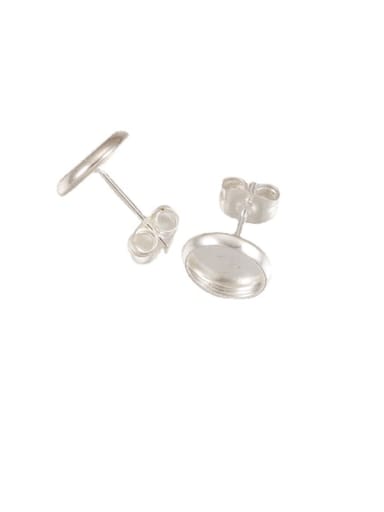 Water-plated silver stainless steel earring accessories inner diameter 6/8/10/12mm earring base
