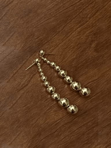 28ES31 gold 925 Sterling Silver Bead Geometric Vintage Drop Earring