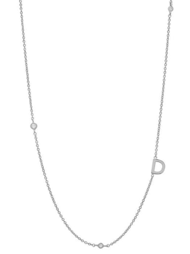 D 925 Sterling Silver Letter Minimalist Necklace