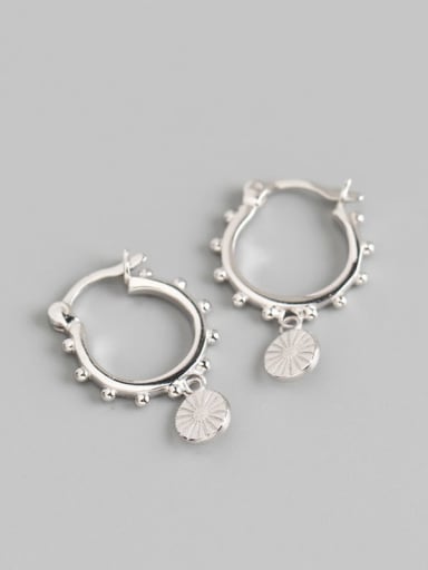 925 Sterling Silver Geometric Trend Huggie Earring