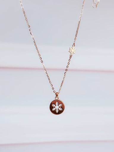 925 Sterling Silver  Minimalist  Smooth  Hollow Snowflake Pendant Necklace