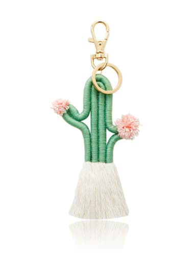 K68234 2 Alloy Cotton Cactus Cute Hand-Woven Key Chain/ Bag Pendant