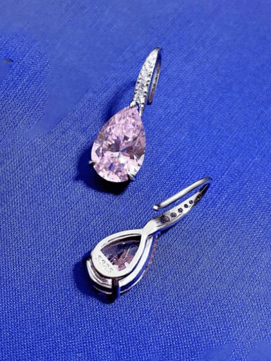925 Sterling Silver Cubic Zirconia Pear Shaped Luxury Hook Earring