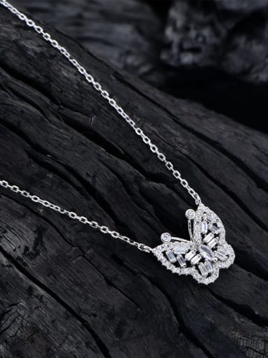 925 Sterling Silver Cubic Zirconia Butterfly Luxury Necklace