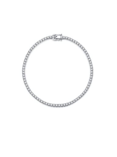 925 Sterling Silver Cubic Zirconia Geometric Dainty Bracelet