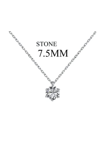 (7.5MM)DY190672 S W NO 925 Sterling Silver Cubic Zirconia Geometric Dainty Necklace