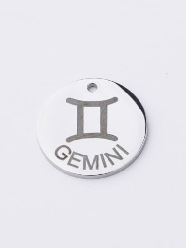 Stainless steel Laser Lettering 12 constellations Single hole DIY jewelry accessories