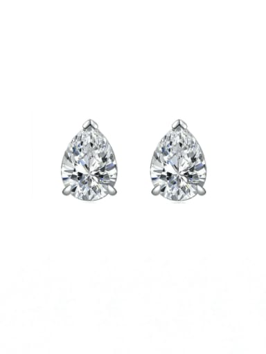 925 Sterling Silver High Carbon Diamond Water Drop Luxury Stud Earring