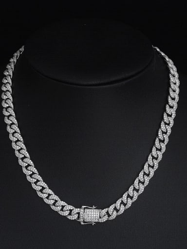 925 Sterling Silver High Carbon Diamond Geometric Luxury Necklace