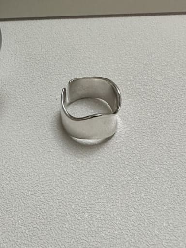 925 Sterling Silver Geometric Minimalist Irregular Wave Band Ring