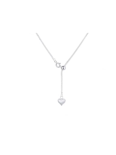925 Sterling Silver Heart Dainty Tassel Necklace