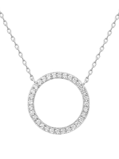 925 Sterling Silver Cubic Zirconia Round Necklace