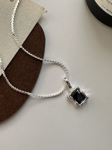 custom 925 Sterling Silver Cubic Zirconia Geometric Vintage Necklace