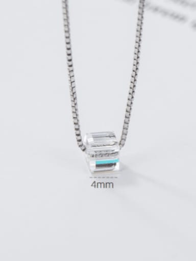 925 Sterling Silver austrian Crystal Multi Color Geometric Minimalist Necklace