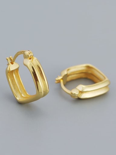Gold 925 Sterling Silver Geometric Trend Stud Earring