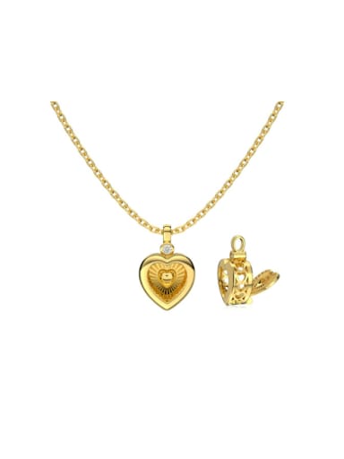 Golden DY190784 S G WH 925 Sterling Silver Cubic Zirconia Heart Dainty Necklace