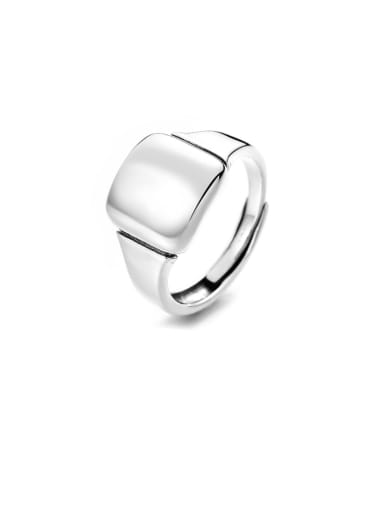 1001FJB model approximately 4.6g 925 Sterling Silver Square Minimalist Band Ring