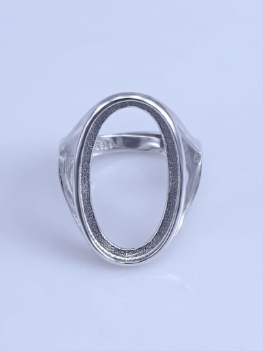 925 Sterling Silver 18K White Gold Plated Geometric Ring Setting Stone size: 14*24mm