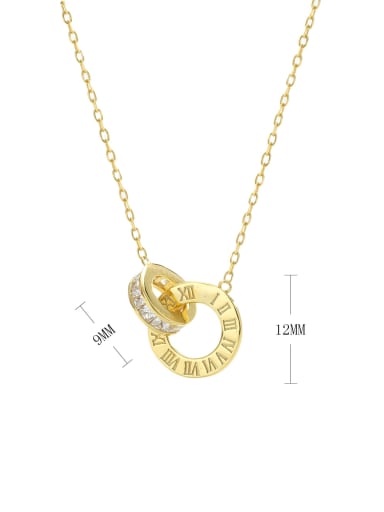 gold 925 Sterling Silver Geometric Minimalist Necklace