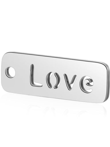 Stainless steel Message Charm Height : 17 mm , Width: 6 mm
