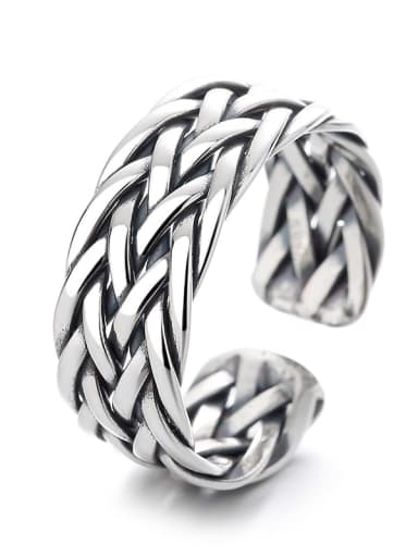 632js (about 4.8g) 925 Sterling Silver Geometric Vintage Band Ring
