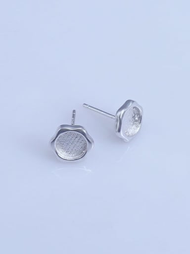 custom 925 Sterling Silver 18K White Gold Plated Geometric Earring Setting Stone size: 6*6mm