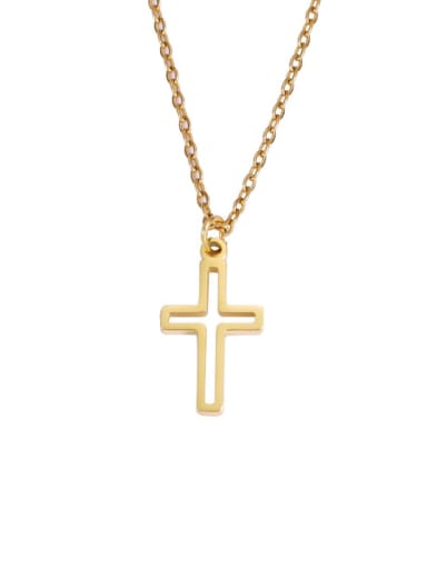 golden Stainless steel  Minimalist Cross Pendant Necklace