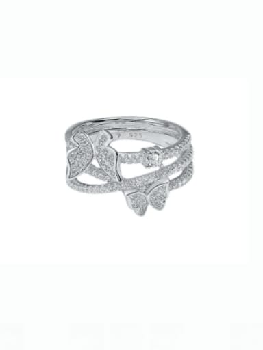 925 Sterling Silver Cubic Zirconia Butterfly Luxury Stackable Ring