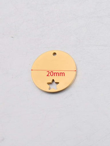 Gold 20mm Stainless steel disc hollow star Pendant