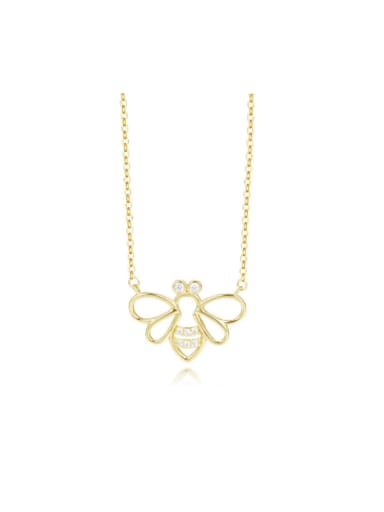 925 Sterling Silver Hollow Bee Cute Necklace