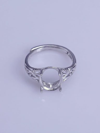 custom 925 Sterling Silver 18K White Gold Plated Geometric Ring Setting Stone size: 9*11mm