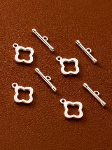 925 Sterling Silver Flower Toggle Clasp 1.3mm