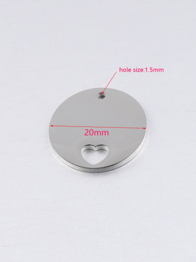 Steel hollow peach heart Stainless steel hollow heart small crown disc pendant tag