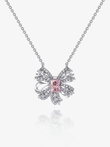 925 Sterling Silver High Carbon Diamond Butterfly Luxury Necklace