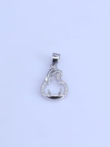 925 Sterling Silver Round Pendant Setting Stone size: 6*8mm