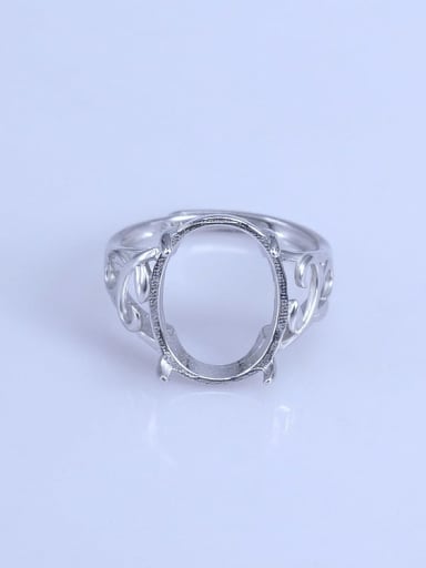 925 Sterling Silver 18K White Gold Plated Geometric Ring Setting Stone size: 8*10 10*12 12*15 12*16 13*18 15*20MM
