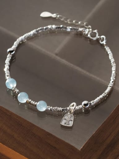925 Sterling Silver Crystal Flower Dainty Bracelet