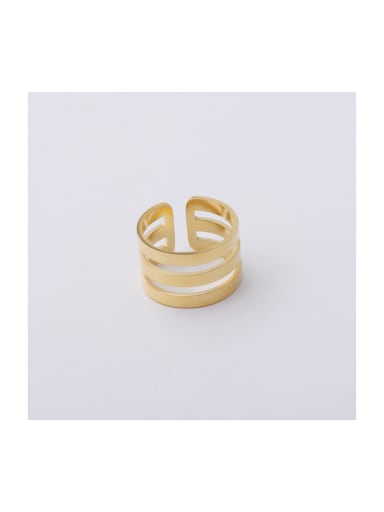 Stainless steel Multi-layer hollow U-shaped Minimalist Band Ring