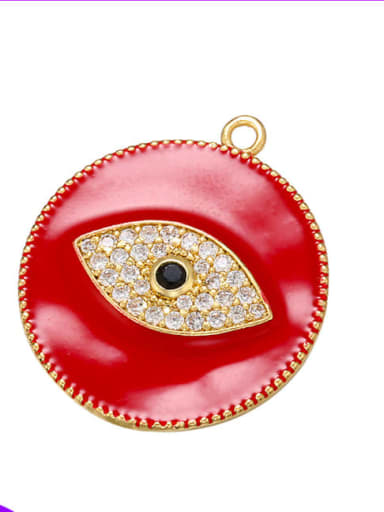 Copper Color Drop Oil Zircon Eye Necklace Pendant
