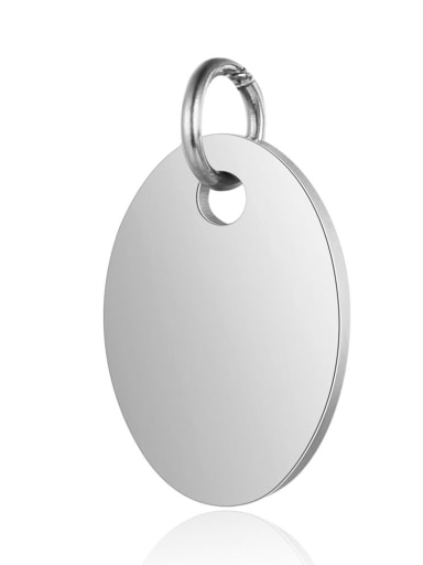 Stainless steel Round Charm Height : 9.5 mm , Width: 17 mm