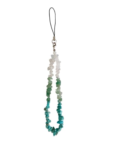 P68003 Turquoise Green Hand-Woven Creative Beaded Gravel Mobile Phone Chain Mobile Accessories