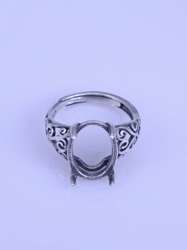 925 Sterling Silver Geometric Ring Setting Stone size: 10*14mm